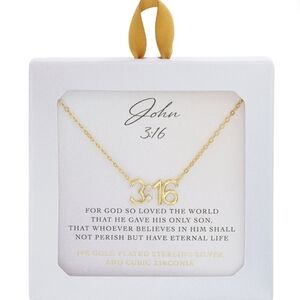 John 3:16 CZ Scripture Bible Verse Necklace 16"
